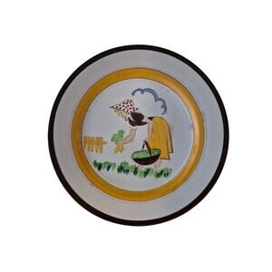 Stangl‎ Dinner Plate Adults 10in White Country Life The Farmers Wife Vintage Art